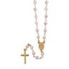 Chapelet argent dore 925°/°° ajustable avec fermoir (7,30 g) grains facettes Ø 5 mm croix plate avec boite.