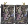 Porte-monnaie icône en tissu, brodé de fil doré, H 10 x 7 cm. plusieurs sujets..