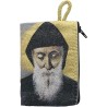 Porte-monnaie icône en tissu, brodé de fil doré, H 10 x 7 cm. plusieurs sujets..
