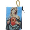 Porte-monnaie icône en tissu, brodé de fil doré, H 10 x 7 cm. plusieurs sujets..