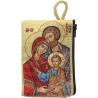 Porte-monnaie icône en tissu, brodé de fil doré, H 10 x 7 cm. plusieurs sujets..