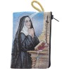 Porte-monnaie icône en tissu, brodé de fil doré, H 10 x 7 cm. plusieurs sujets..