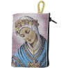 Porte-monnaie icône en tissu, brodé de fil doré, H 10 x 7 cm. plusieurs sujets..
