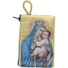 Porte-monnaie icône en tissu, brodé de fil doré, H 10 x 7 cm. plusieurs sujets..