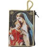 Porte-monnaie icône en tissu, brodé de fil doré, H 10 x 7 cm. plusieurs sujets..