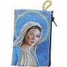 Porte-monnaie icône en tissu, brodé de fil doré, H 10 x 7 cm. plusieurs sujets..