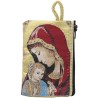 Porte-monnaie icône en tissu, brodé de fil doré, H 10 x 7 cm. plusieurs sujets..