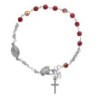 Bracelet argent 925 ajustable sur chaine, grains facettes 3 mm (3 g) avec médaille VM & croix + boîte. 2 teintes dispos.