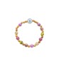 Bracelet sur élastique grains bois Ø 5 mm et grain bois tacheté Ø 5 mm avec médaille résine VM.
