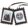 Scapulaire en tissus de saint Benoit avec explication H. 4,5 x 5 cm. Sachet individuel..
