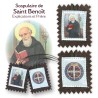 Scapulaire en tissus de saint Benoit avec explication H. 4,5 x 5 cm. Sachet individuel..