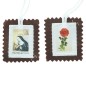 Scapulaire en tissus de sainte Rita H. 4,5 x 5 cm avec cordon blanc. Livre en sachet individuel..
