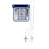 Chapelet en argent 925°/°° avec fermoir (6,70 g) grains ronds Ø 3 mm croix plate. Livré en boite..