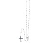 Chapelet en argent 925°/°° avec fermoir (6,70 g) grains ronds Ø 3 mm croix plate. Livré en boite..