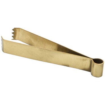 Pince à charbon en laiton, longueur 12 cm..