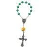 Dizainier sur chaine grains Ø 5 mm et rose, croix metal avec Christ. Disponible en differentes couleurs..