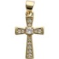 Croix de cou dorée supérieur avec pierres OZ H. 2 cm..