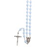 Chapelet sur chaine indecrochable, grains en plastique ronds Ø 7 mm, croix avec Christ..