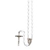 Chapelet sur chaine indecrochable, grains en plastique ronds Ø 7 mm, croix avec Christ..