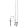 Chapelet sur chaine indecrochable, grains en plastique ronds Ø 7 mm, croix avec Christ..