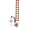 Chapelet sur chaine indecrochable, grains en plastique ronds Ø 7 mm, croix avec Christ..