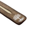 Brûle-encens en bois pour bâtonnets, décor arbre de vie imprimé, 26 × 3,5 cm. Boîte de 4..