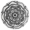 Brûle-encens en stéatite décorée pour bâtonnets, Ø 9 cm. Livré en boîte individuelle..