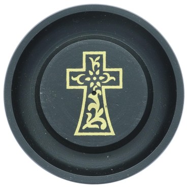 Brûle-encens en aluminium décoré pour bâtonnets, Ø 9,5 cm. Plusieurs motifs. Boîte de 2 pièces.
