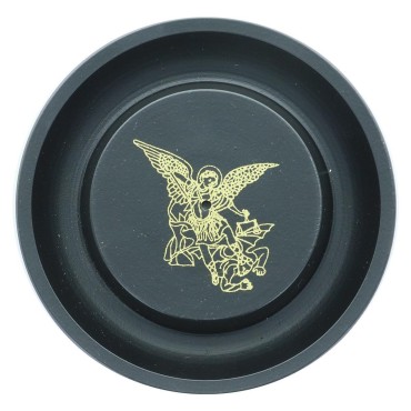 Brûle-encens en aluminium décoré pour bâtonnets, Ø 9,5 cm. Plusieurs motifs. Boîte de 2 pièces.