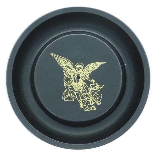 Brûle-encens en aluminium décoré pour bâtonnets, Ø 9,5 cm. Plusieurs motifs. Boîte de 2 pièces.