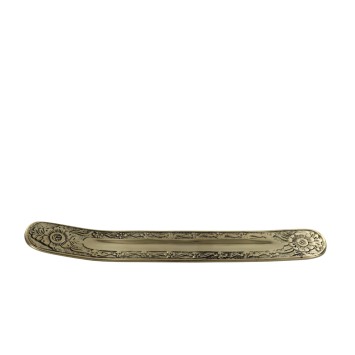 Brûle-encens en laiton ciselé pour bâtonnets, 26 × 3,5 cm..
