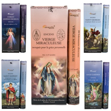 Boîte de 6 tubes Aromatika, 20 bâtonnets d'encens Massala naturels (20 g).