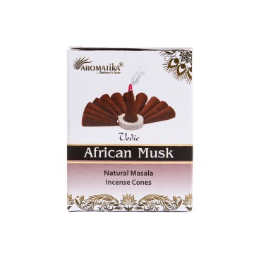 Boîte de 12 paquets de 10 cônes d'encens Aromatika Massala 100% naturel (17 grammes) avec brûleur..