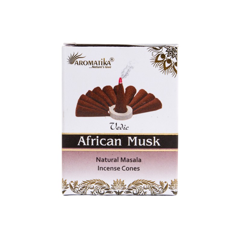 Boîte de 12 paquets de 10 cônes d'encens Aromatika Massala 100% naturel (17 grammes) avec brûleur..
