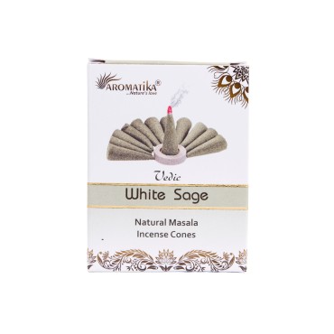 Boîte de 12 paquets de 10 cônes d'encens Aromatika Massala 100% naturel (17 grammes) avec brûleur..
