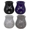 Brule parfum en ceramique. H 8 cm Ø 6 cm. Boite presentoir de 20 pieces couleurs assorties..