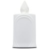 Lumignon blanc a piles H. 10 cm, plusieurs saints..
