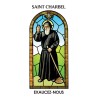 Autocollant Transparent "vitrail" sans prière de saint H. 6 x 3,6 cm pour bougie 3 jours