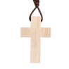Croix de cou en bois de couleur H. 3 cm avec cordon 70 cm..