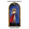 Autocollant Transparent vitrail de saint avec priere H. 10.5 x 6.5 cm pour bougie de neuvaine..