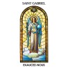 Autocollant Transparent vitrail de saint avec priere H. 10.5 x 6.5 cm pour bougie de neuvaine..