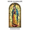 Autocollant Transparent vitrail de saint avec priere H. 10.5 x 6.5 cm pour bougie de neuvaine..