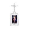Lumignon blanc a piles H. 13,5 cm avec croix, plusieurs saints.
