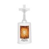 Lumignon blanc a piles H. 13,5 cm avec croix, plusieurs saints.