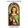 Autocollant Transparent vitrail de saint avec priere H. 10.5 x 6.5 cm pour bougie de neuvaine..