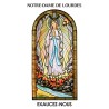 Autocollant Transparent vitrail de saint avec priere H. 10.5 x 6.5 cm pour bougie de neuvaine..