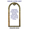 Autocollant Transparent vitrail de saint avec priere H. 10.5 x 6.5 cm pour bougie de neuvaine..