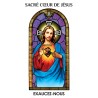 Autocollant Transparent vitrail de saint avec priere H. 10.5 x 6.5 cm pour bougie de neuvaine..