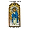 Autocollant Transparent vitrail de saint avec priere H. 10.5 x 6.5 cm pour bougie de neuvaine..