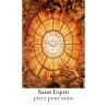 Autocollant Transparent classique de saint avec prière H. 10.5 x 6.5 cm pour bougie de neuvaine..